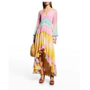 ROCOCO SAND Maxi Dress Summer Sequin Pastel High-Low